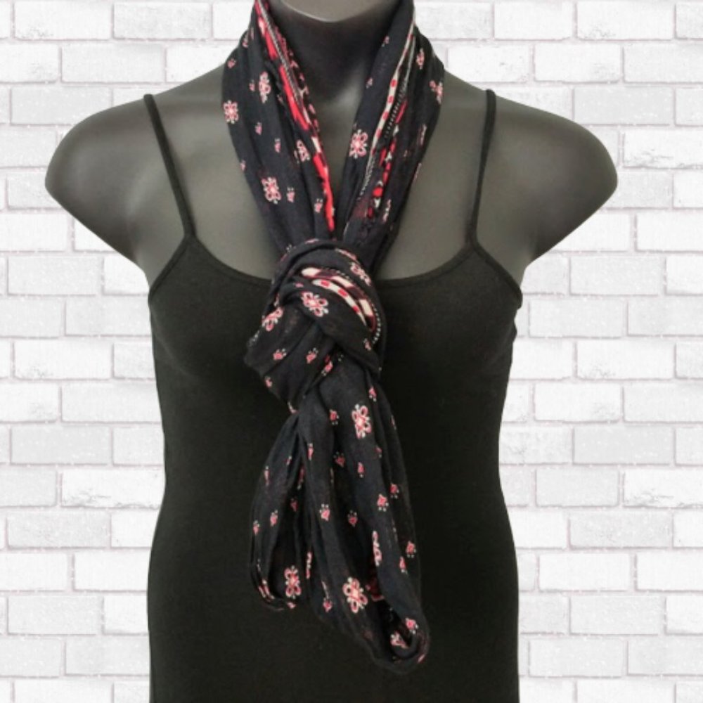 Aeropostale Black Red White Infinity Scarf